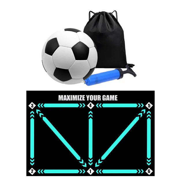 Rubber football training mat for indoor skill practice in cushion colour