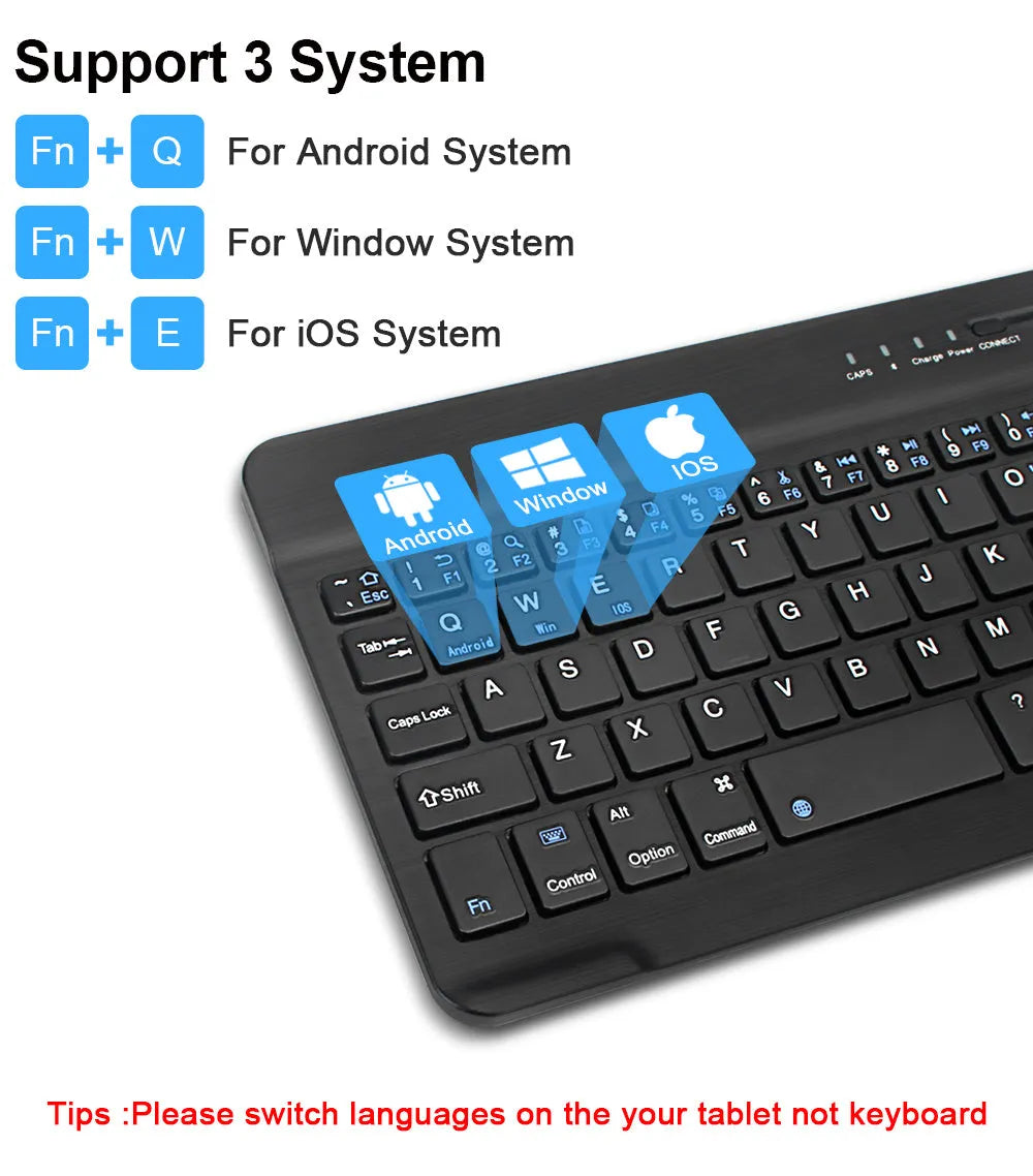 Mini Bluetooth wireless keyboard in black or white colour with 10-metre range