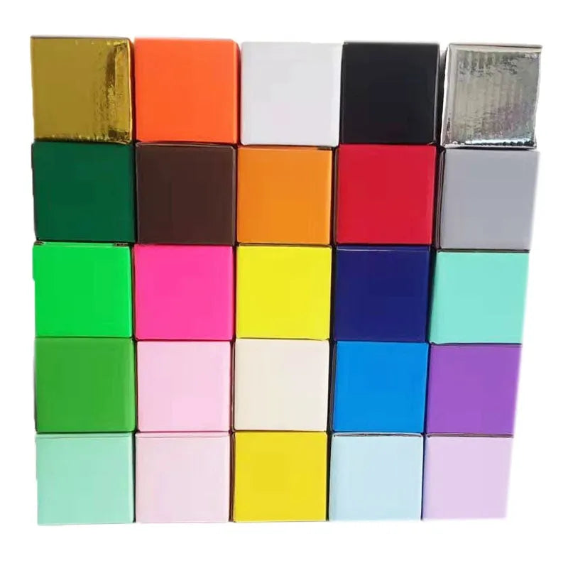 Square corrugated cardboard packaging box in neutral colours with size options
