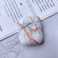 White marble hard PC protective case for Apple AirPods 1 and 2 wireless charging box