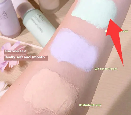 Silky clear brightening makeup primer tube showing three colour options 01 02 03