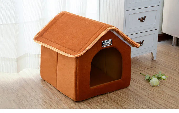 Folding dog bed in sponge and PP cotton cloth with non-slip moisture-proof base, sizes S M L