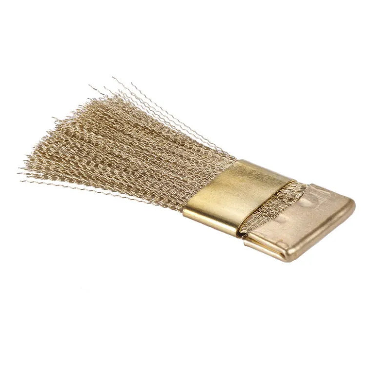 Gold metal nail beauty grinding head cleaning set with one alloy brush for manicure implements