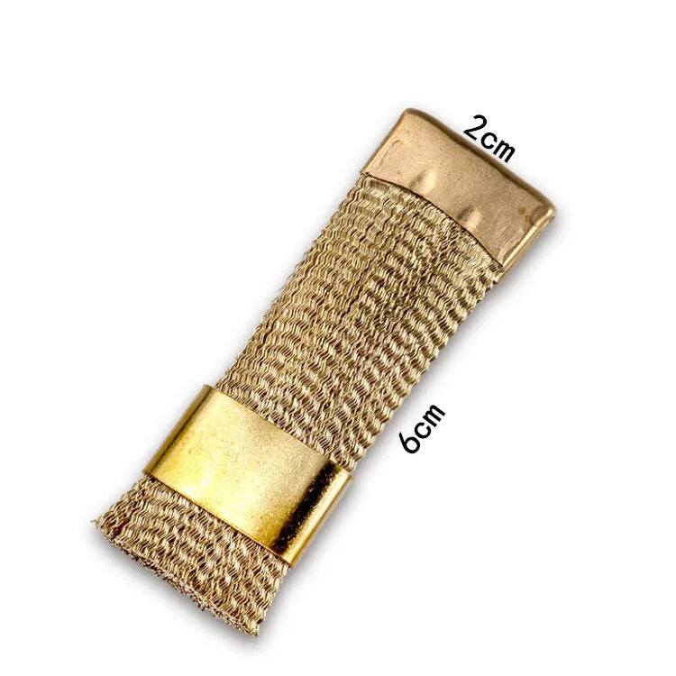 Gold metal nail beauty grinding head cleaning set with one alloy brush for manicure implements