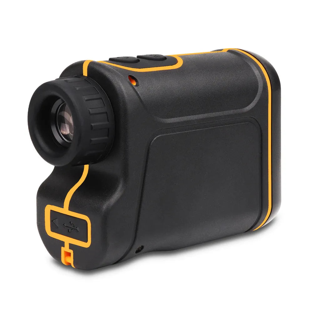 SW series handheld laser golf rangefinder showing compact black design with display screen