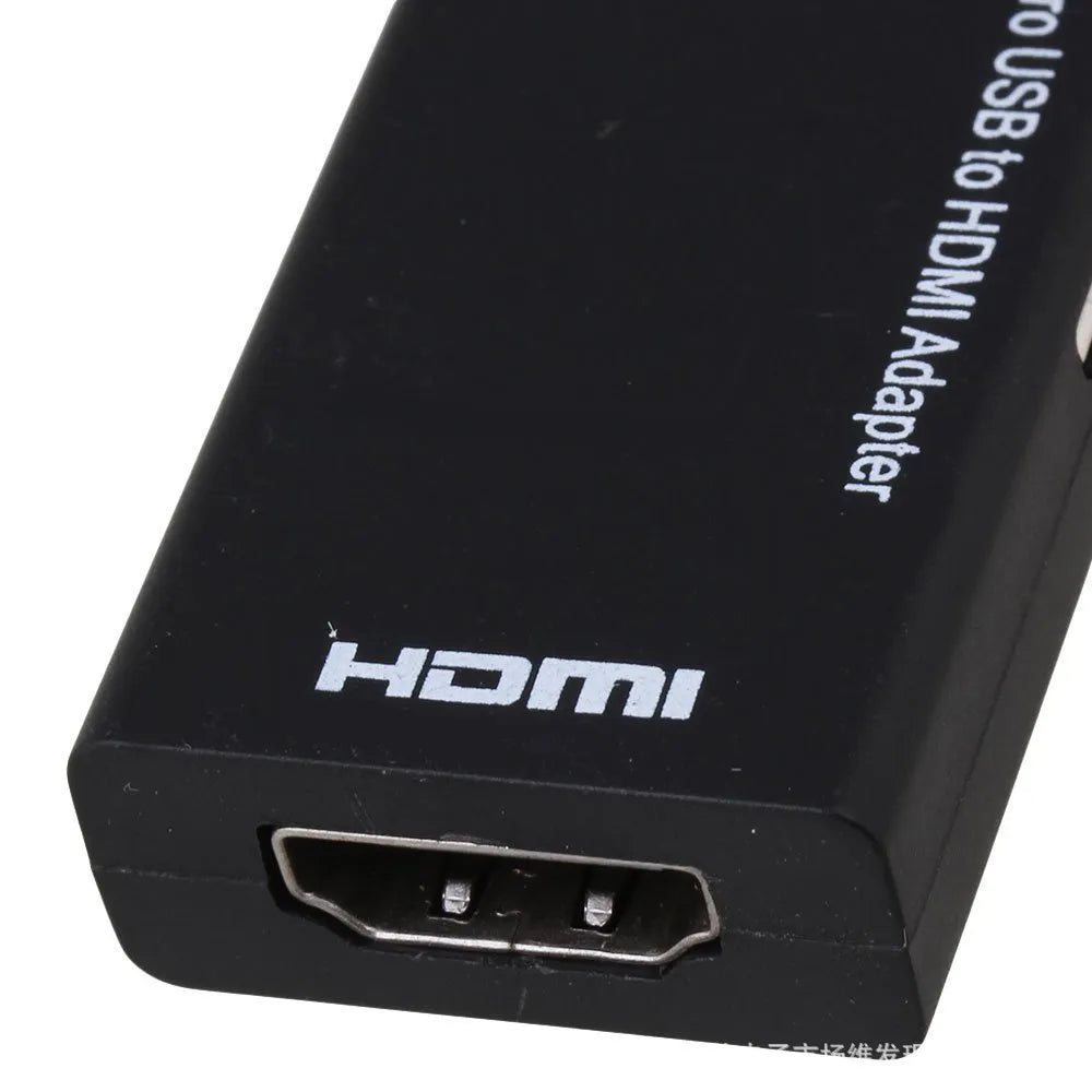 Black HD to HDMI adapter cable with compact handset design for component to HDMI signal conversion