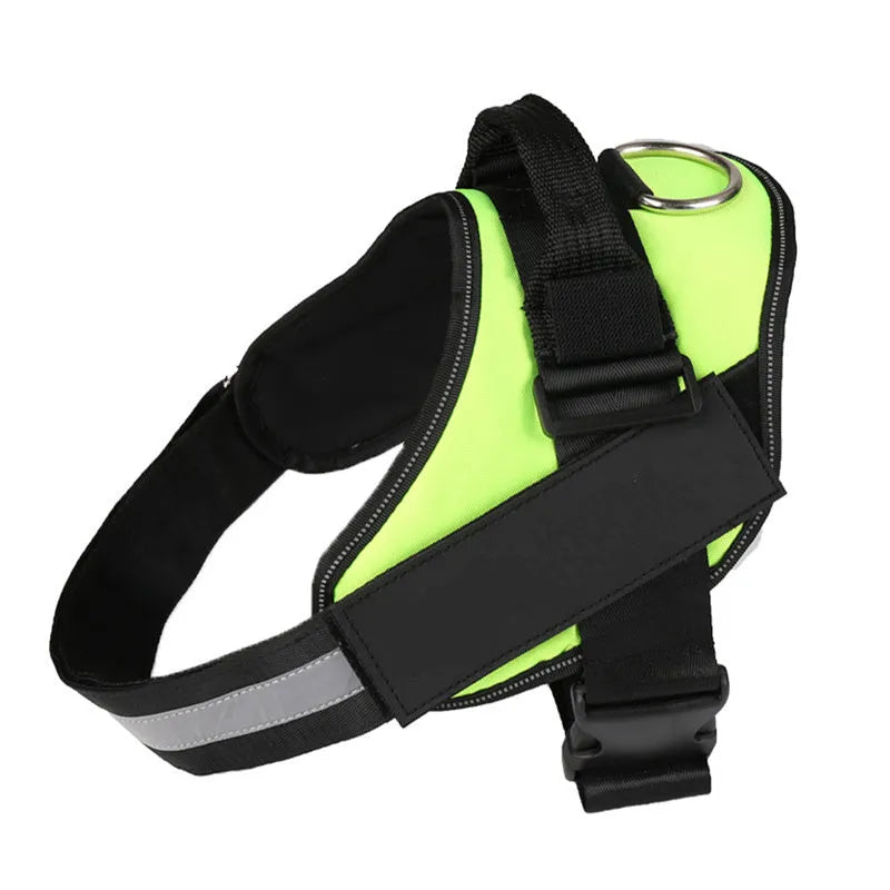 Reflective adjustable nylon no-pull dog harness vest in multiple colours
