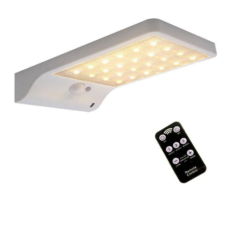 Black and white outdoor solar garden light with IP65 waterproof rating