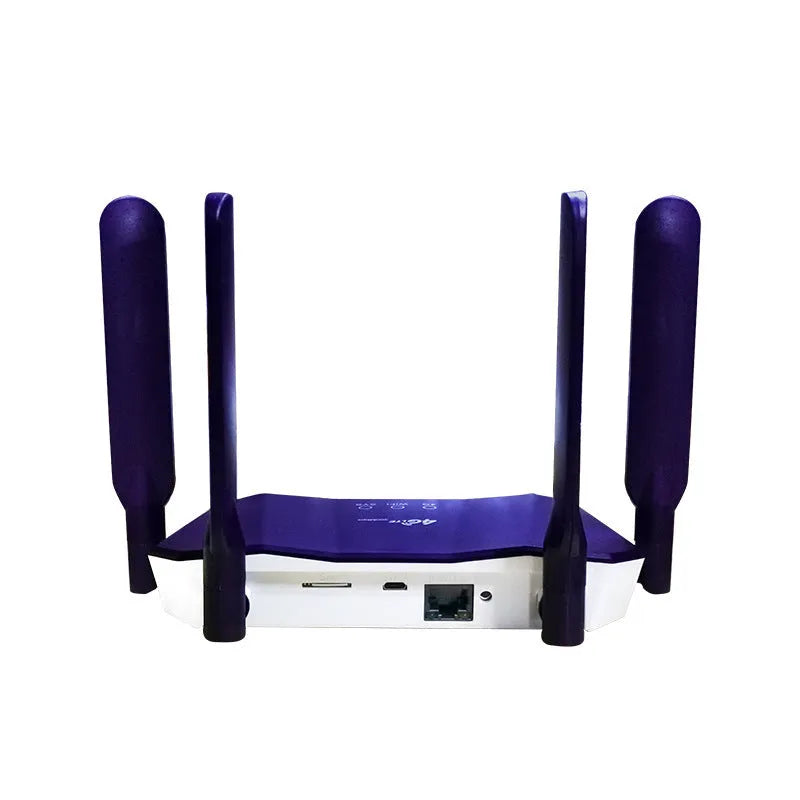 Blue 4G dual mode wireless router with four external antennas