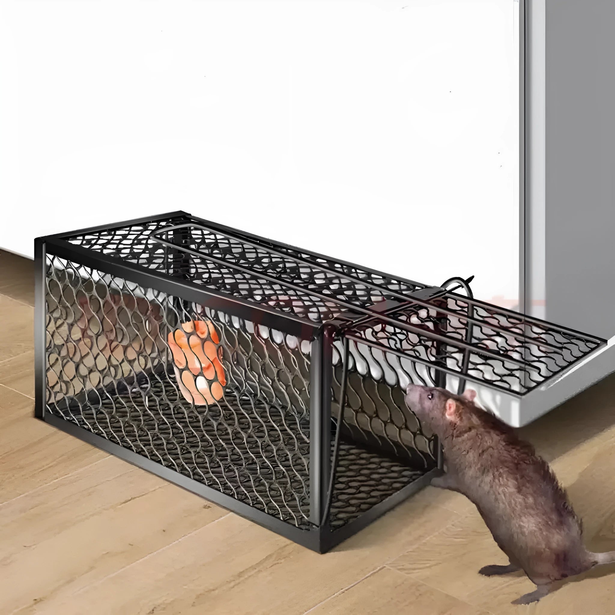 Automatic mouse cage trap with multiple size and material options for indoor rodent control