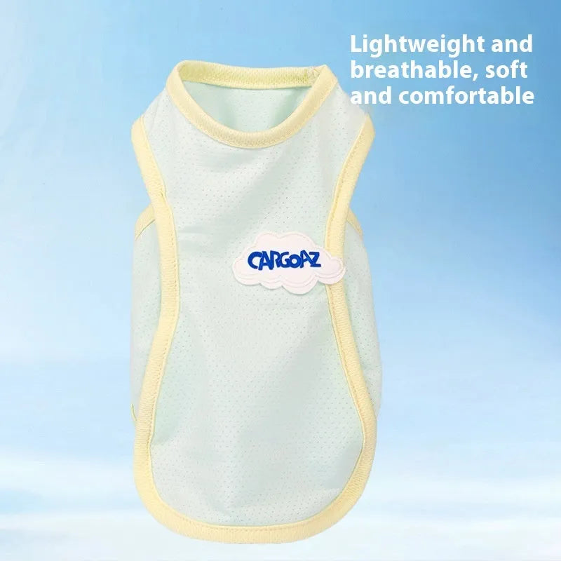 Lightweight cat vest in anti-lint polyester fabric for summer outdoor wear