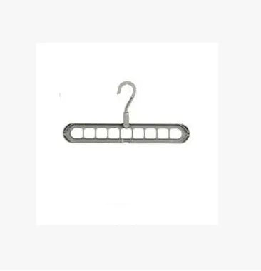 Pink or green heavy-duty plastic clothes hanger with rotating hook, shown holding a coat.
