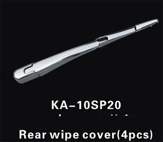 Set of four silvery ABS plastic rear wiper cover trims for a 2010 Hyundai vehicle