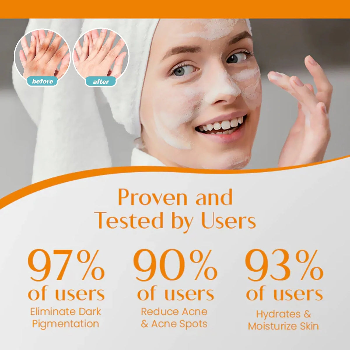 Whitening vitamin body care cleaning soap bar with kojic acid and hyaluronic acid, 100g