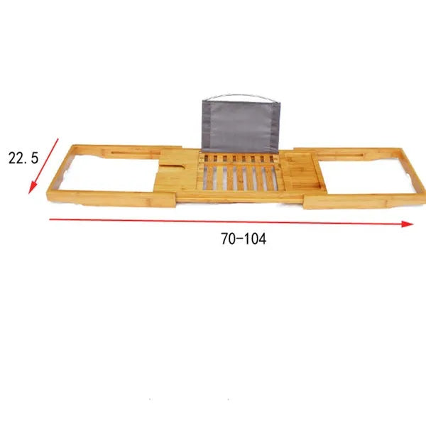 Natural bamboo single-layer bathtub frame for bathroom storage with desktop installation.