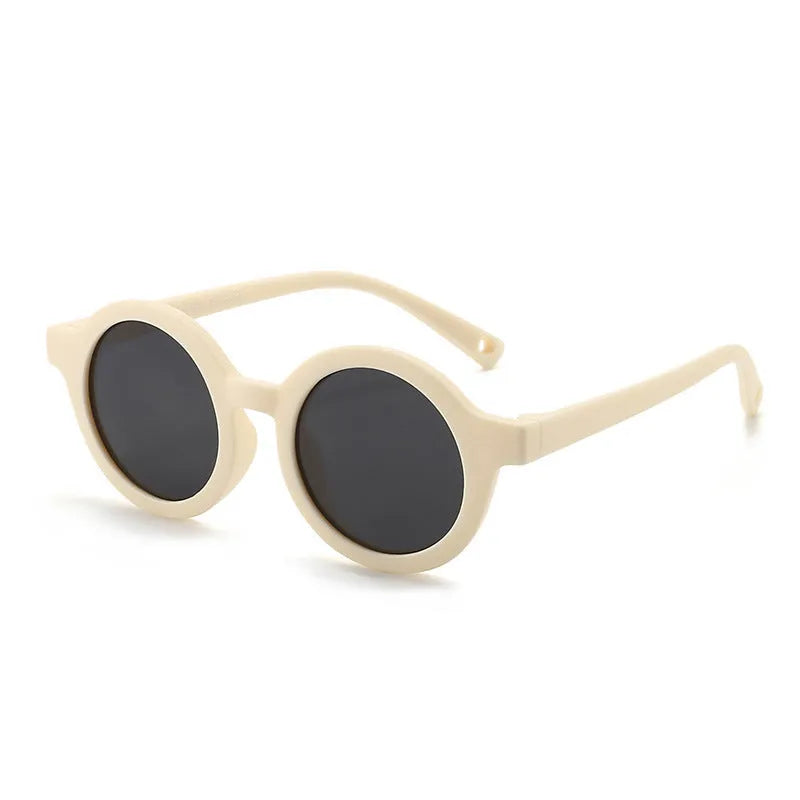 Children's silicone sunglasses for 0-3 years with round frames in multiple colours