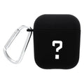 Black and Pink Apple AirPods silicone covers with Flower, Smiley, and Love designs.