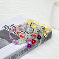 Luminous silicone cat collar 1.2cm x 29cm with cartoon designs, glowing in the dark