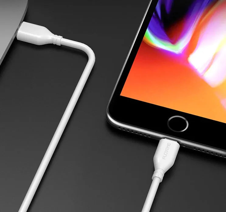 White USB-C to Lightning charging cable for Apple iPhone and iPad, 1 metre long