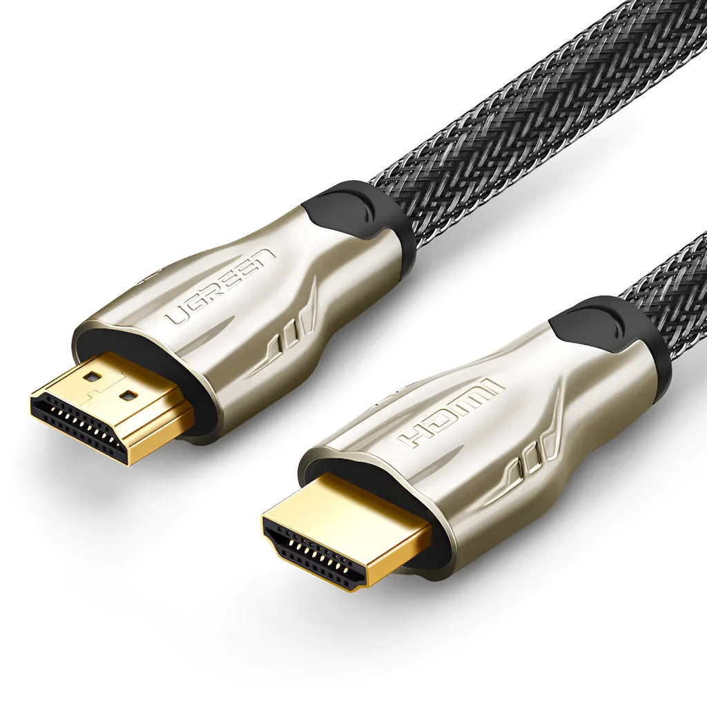 5 metre black HDMI cable with gold-plated connectors on a white background