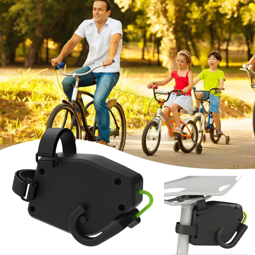 Black plastic bicycle trailer connection rope with standard end fittings