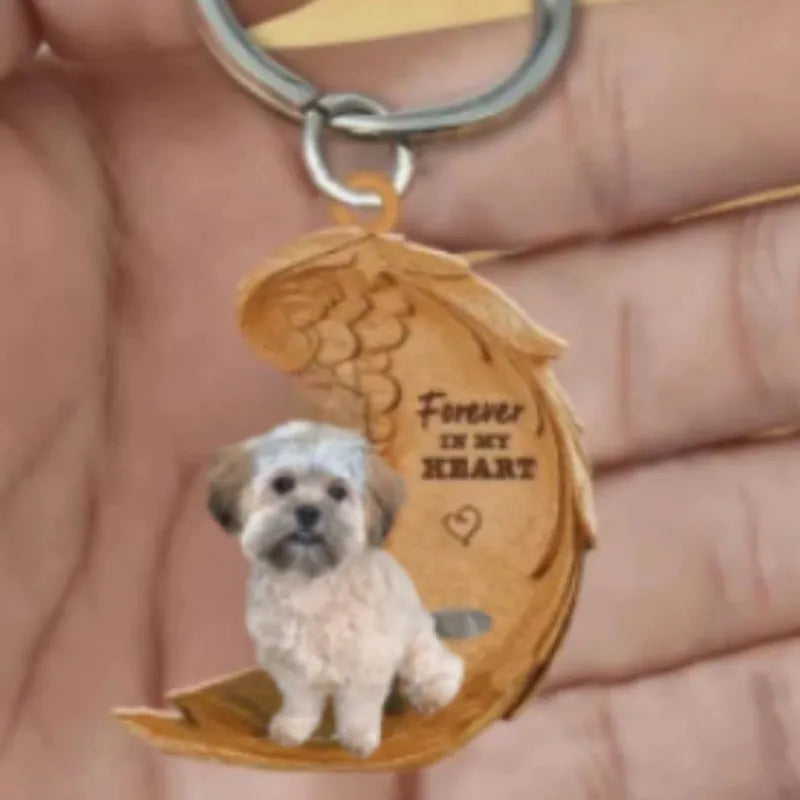 Square acrylic dog-themed car hanging ornament measuring 9cm by 9cm.