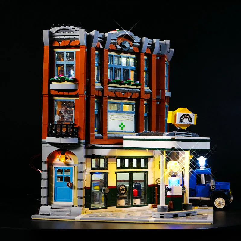 Set of plastic MOC LED lighting accessories and components for model building projects