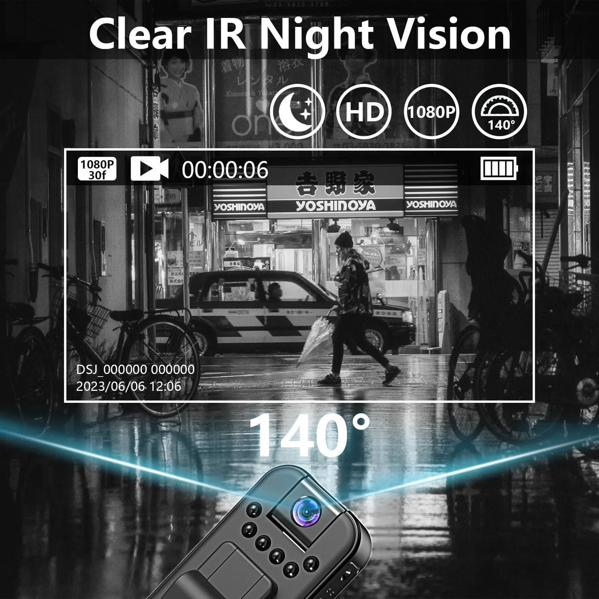 L7 WiFi home security camera with HD image quality and infrared night vision for indoor and outdoor monitoring