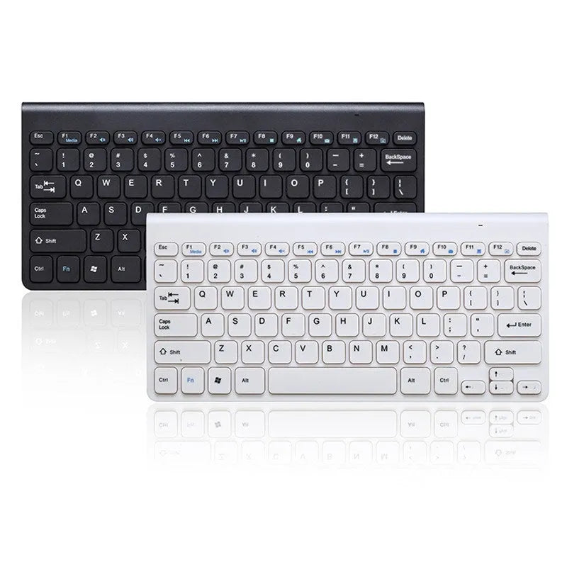 Wireless keyboard and mouse set in black or white with USB receiver for 2.4GHz connection