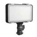 Shenniu M150 ultra-thin silver LED video light mounted on a smartphone showing its slim profile