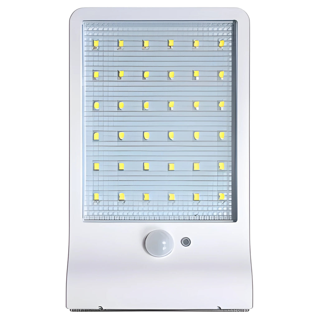Black and white outdoor solar garden light with IP65 waterproof rating