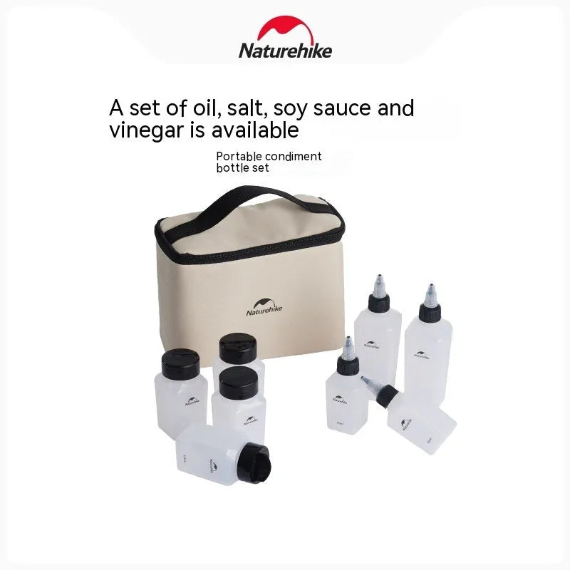 Naturehike six-piece PP plastic seasoning bottle set for outdoor cooking