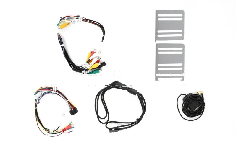 10.1 inch universal Android car stereo touch screen head unit with GPS antenna and mounting bracket