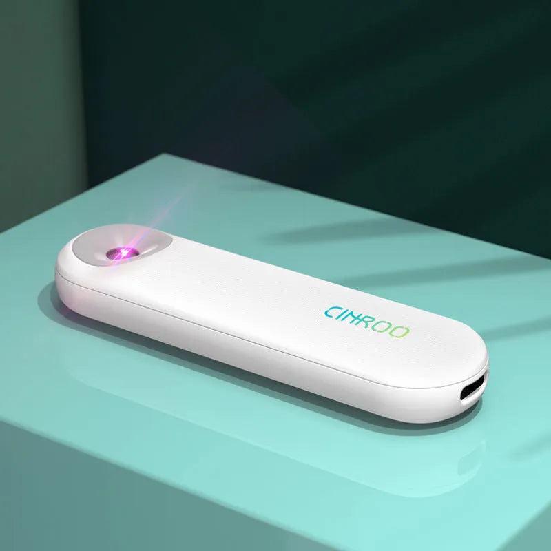 White portable UV-C sterilizer disinfection lamp showing compact handheld design