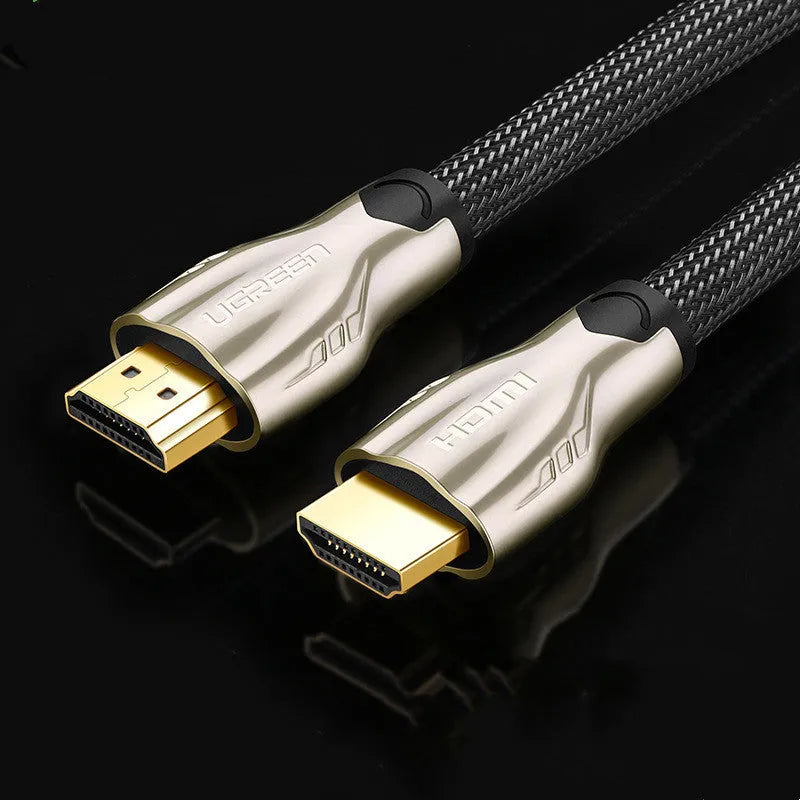 5 metre black HDMI cable with gold-plated connectors on a white background