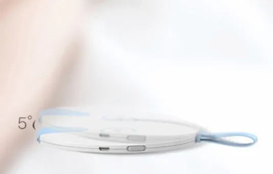 Portable UV baby bottle steriliser in blue colour showing compact design with USB charging port