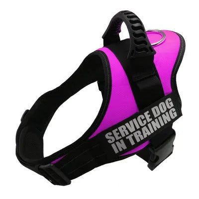 Reflective adjustable nylon no-pull dog harness vest in multiple colours