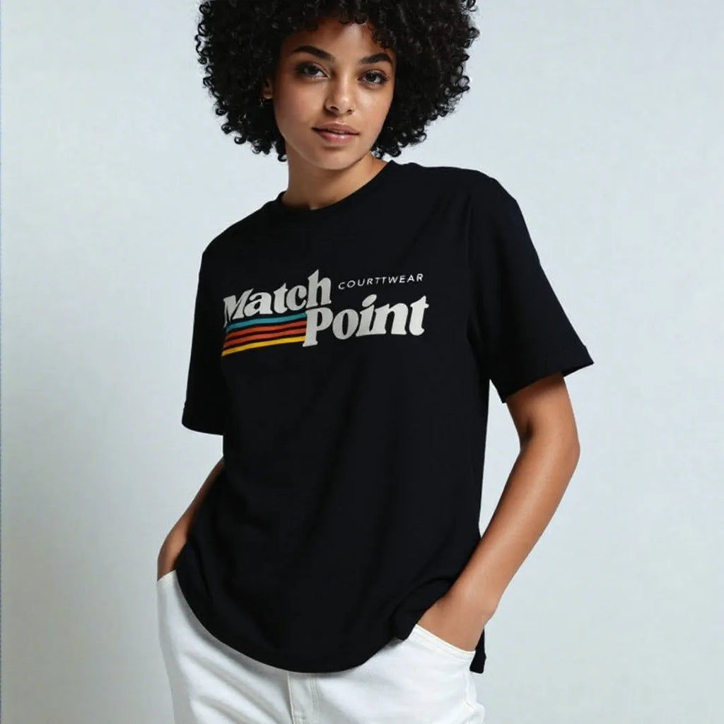 Black men's casual T-shirt with 3D digital printed pattern, short sleeves and round neck