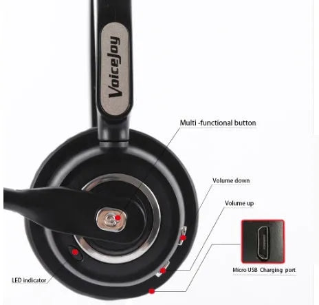 Truck driver Bluetooth headset with microphone showing lightweight ergonomic design