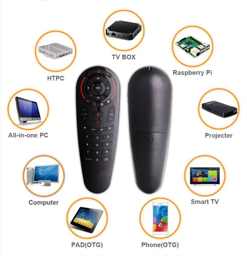 G30 wireless keyboard remote control with air mouse functionality for smart TVs