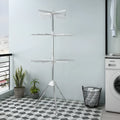 Three-layer stainless steel mobile drying rack with plastic clips and modern simple design