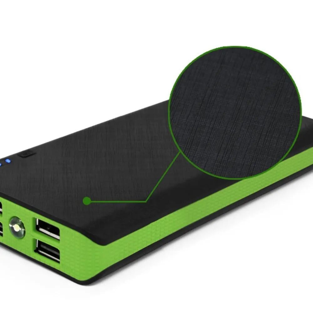 20000mAh portable power bank in multiple colours showing compact 145x68x22mm dimensions