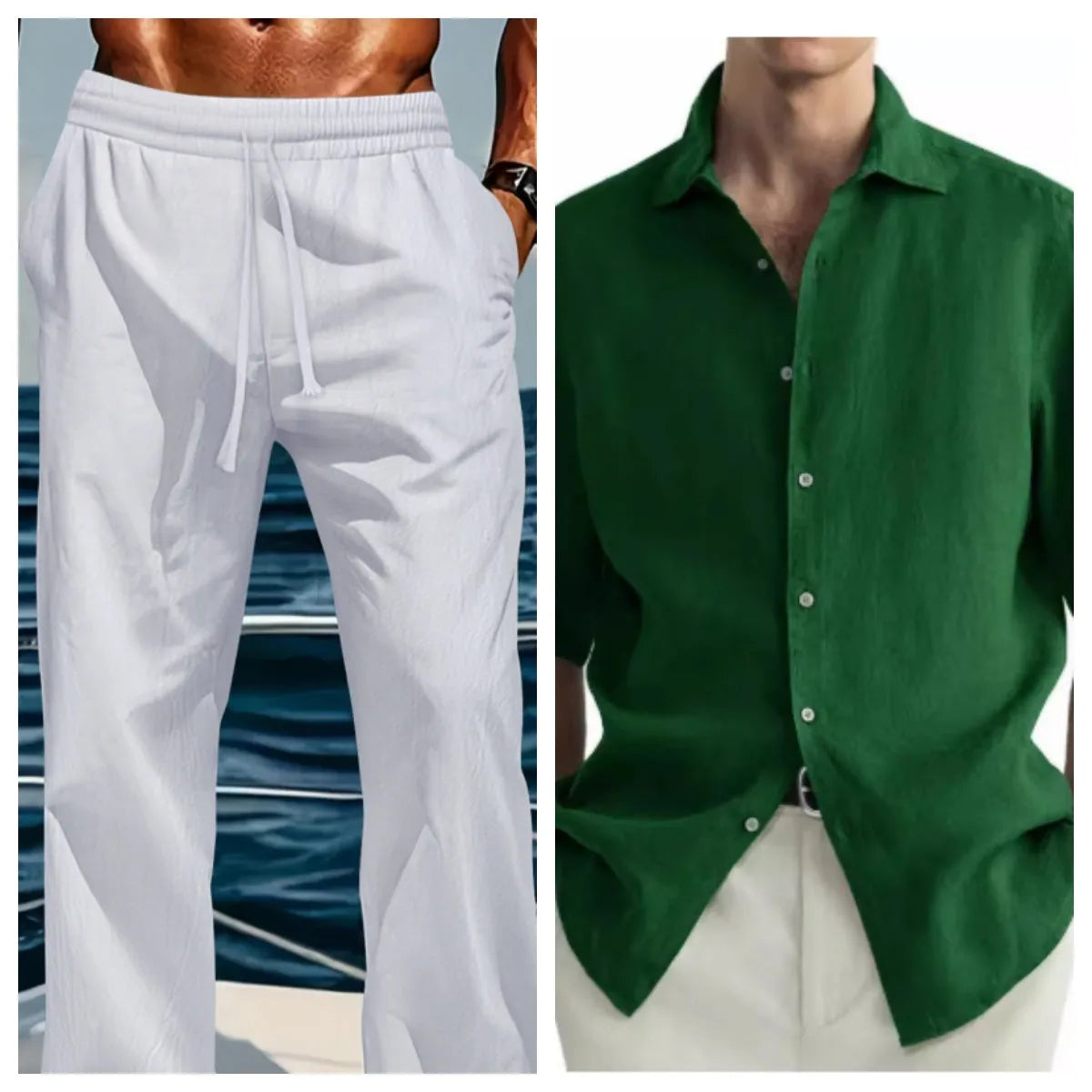 Man wearing a green washed cotton casual shirt with a cardigan style and regular fit