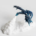 3D printed red dragon night light with glowing effect on a dark background