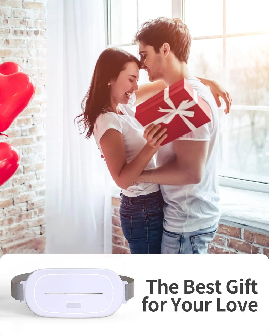 White rectangular uterine warming heating pad with USB cable