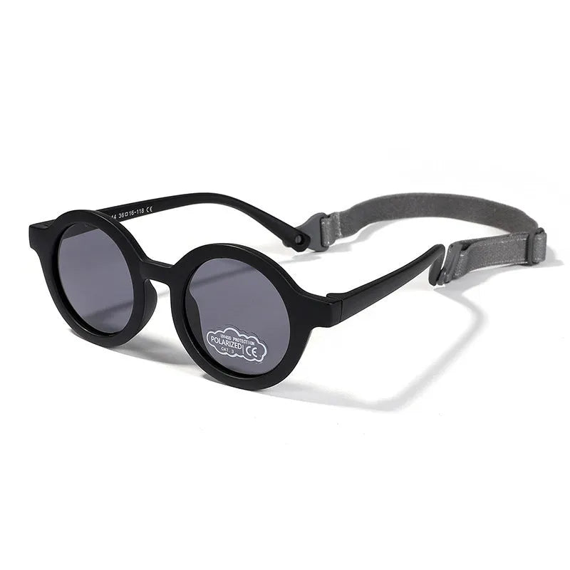 Children's silicone sunglasses for 0-3 years with round frames in multiple colours