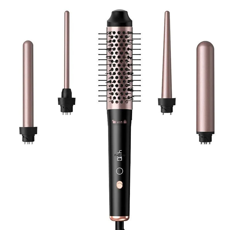 Automatic large wave hair curler in rose gold with three headbands