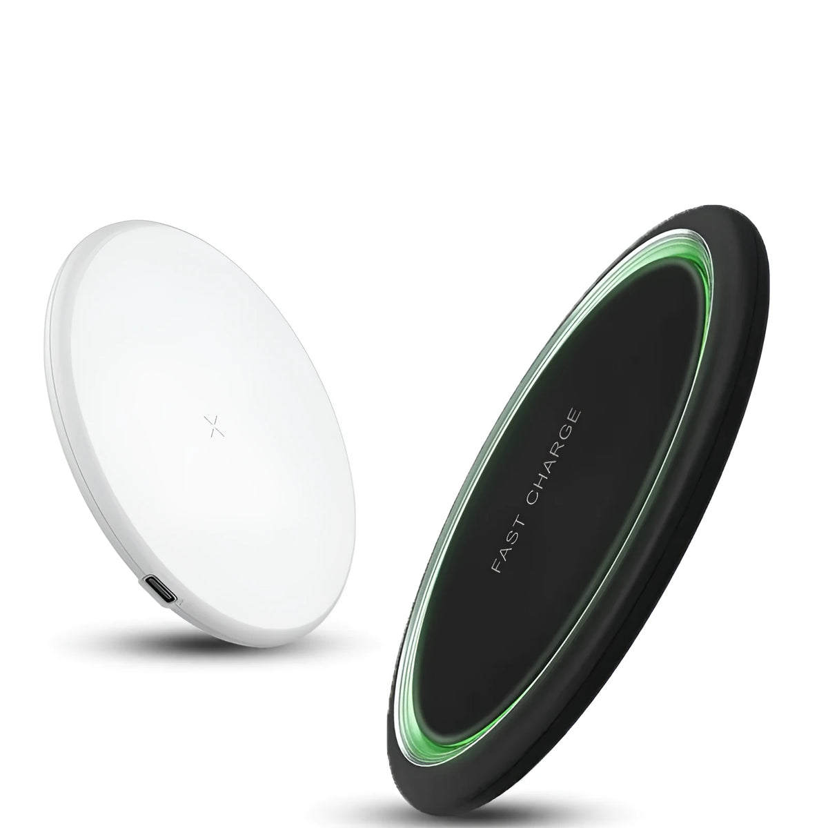 QI wireless charger in Black or White ABS with 10W or 15W style and 6mm charging distance