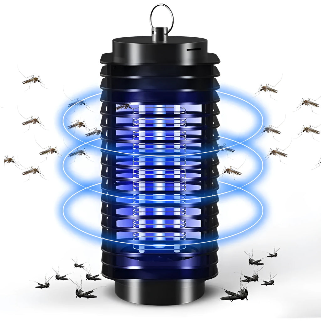 Black hanging electronic mosquito killer with metal grid for indoor insect control