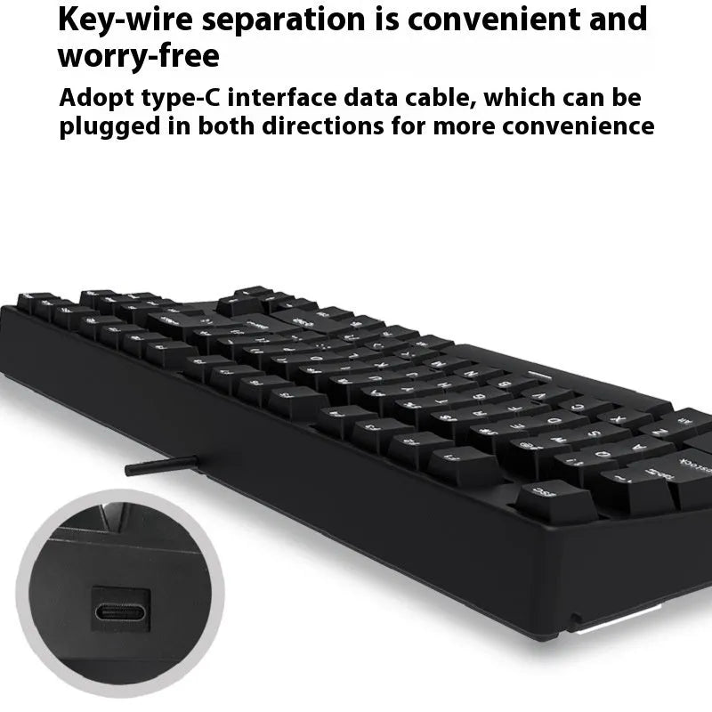 87-key wired mechanical keyboard with hot-swappable switches showing two-tone colour options